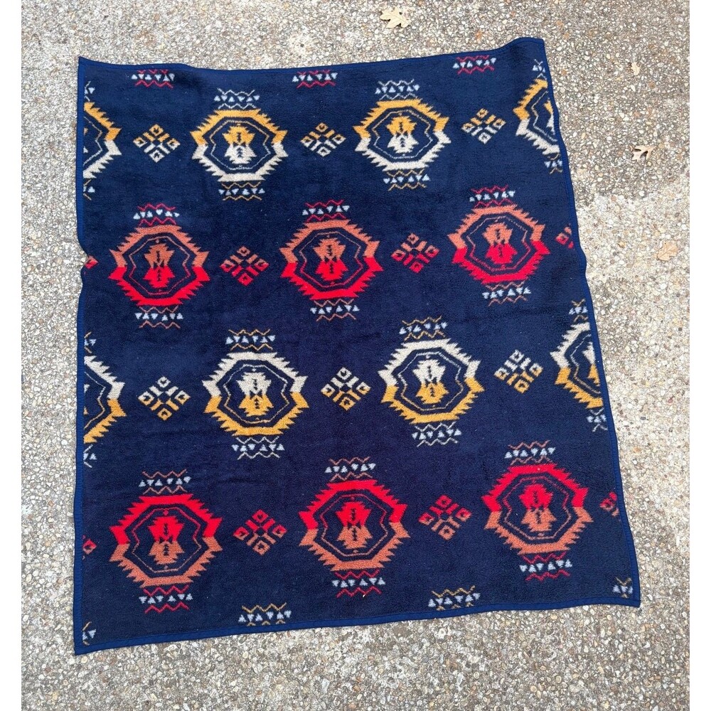 San Marcos Aztec Hi Pile Southwestern Geometric Throw Blanket 60 X 80